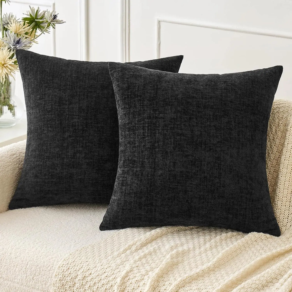 Brocade Chenille Jacquard Cushion Cover - 45 x 45cm Cover Only / Roselle
