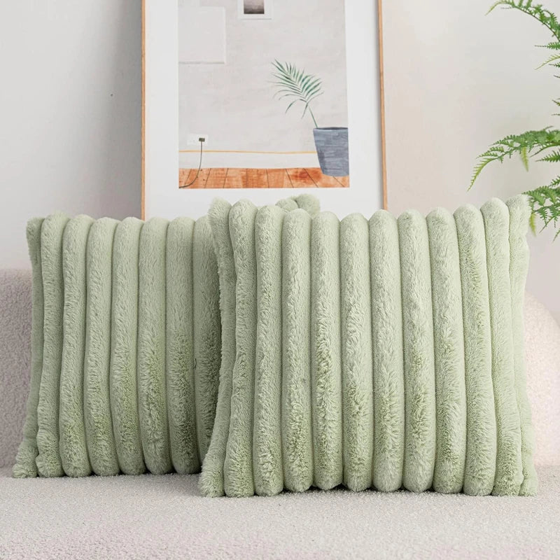 Broderie Faux Fur Embroidered Cushion Cover - 45 x 45cm Cover Only / Ashby Belle
