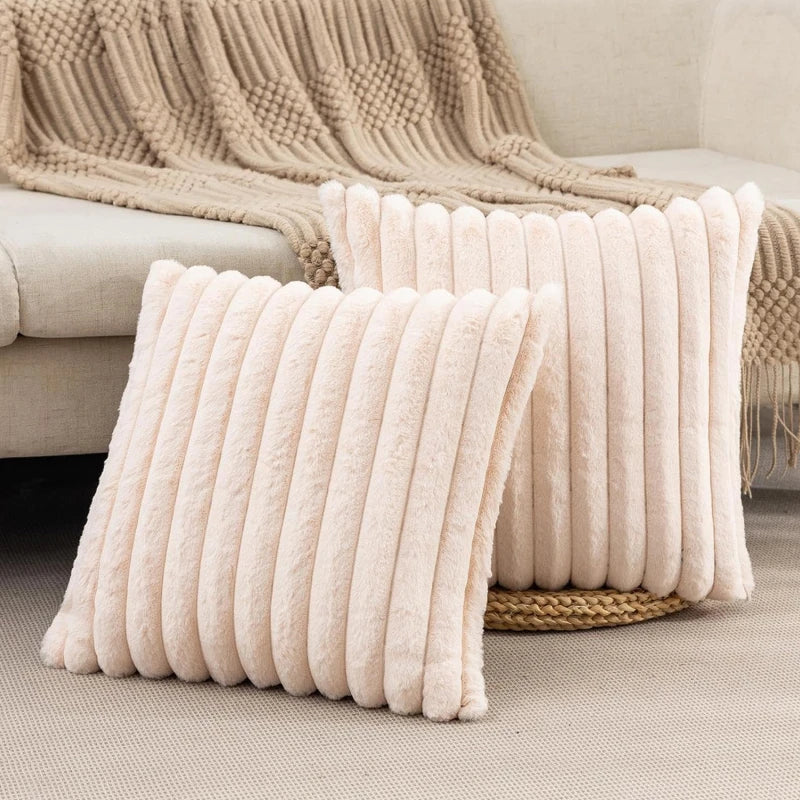 Broderie Faux Fur Embroidered Cushion Cover - 45 x 45cm Cover Only / Bellagio Belle