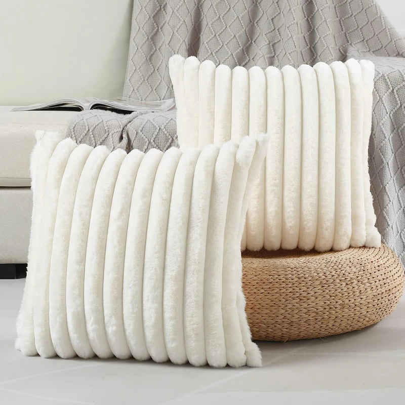 Broderie Faux Fur Embroidered Cushion Cover - 45 x 45cm Cover Only / Verlain Westbourne