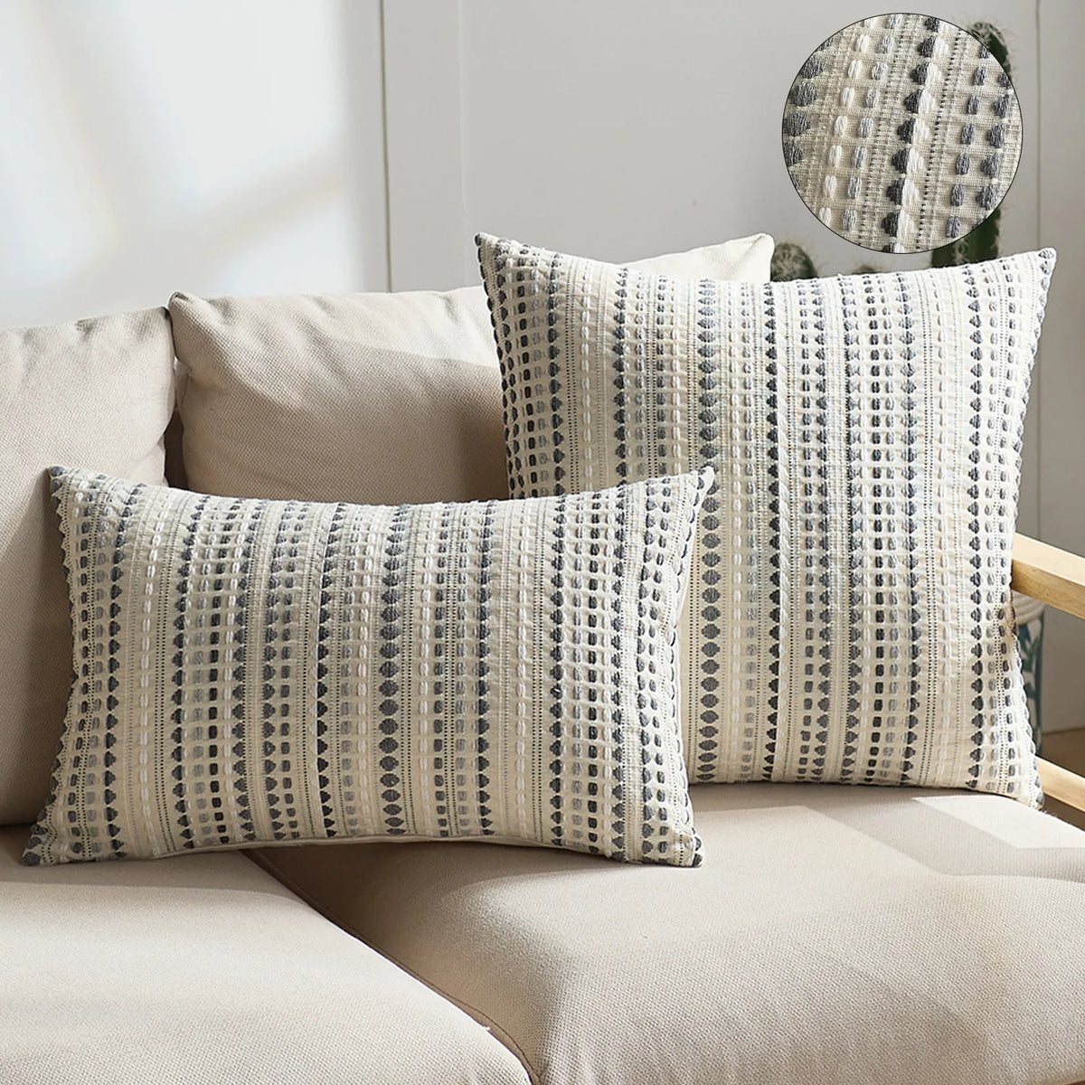 Cabana Chenille Jacquard Cushion Cover - 30 x 50cm / Mariner Loom