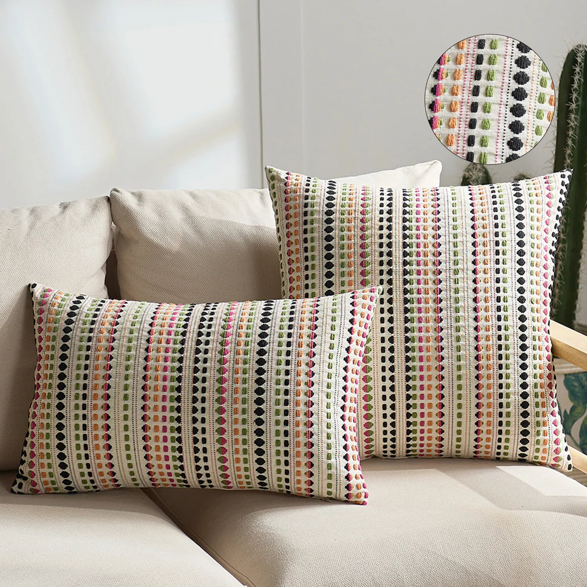 Cabana Chenille Jacquard Cushion Cover - 30 x 50cm / Mariner Rive