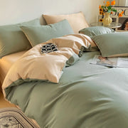 Calico 400TC Egyptian Cotton Duvet Cover Set - UK Double / Green