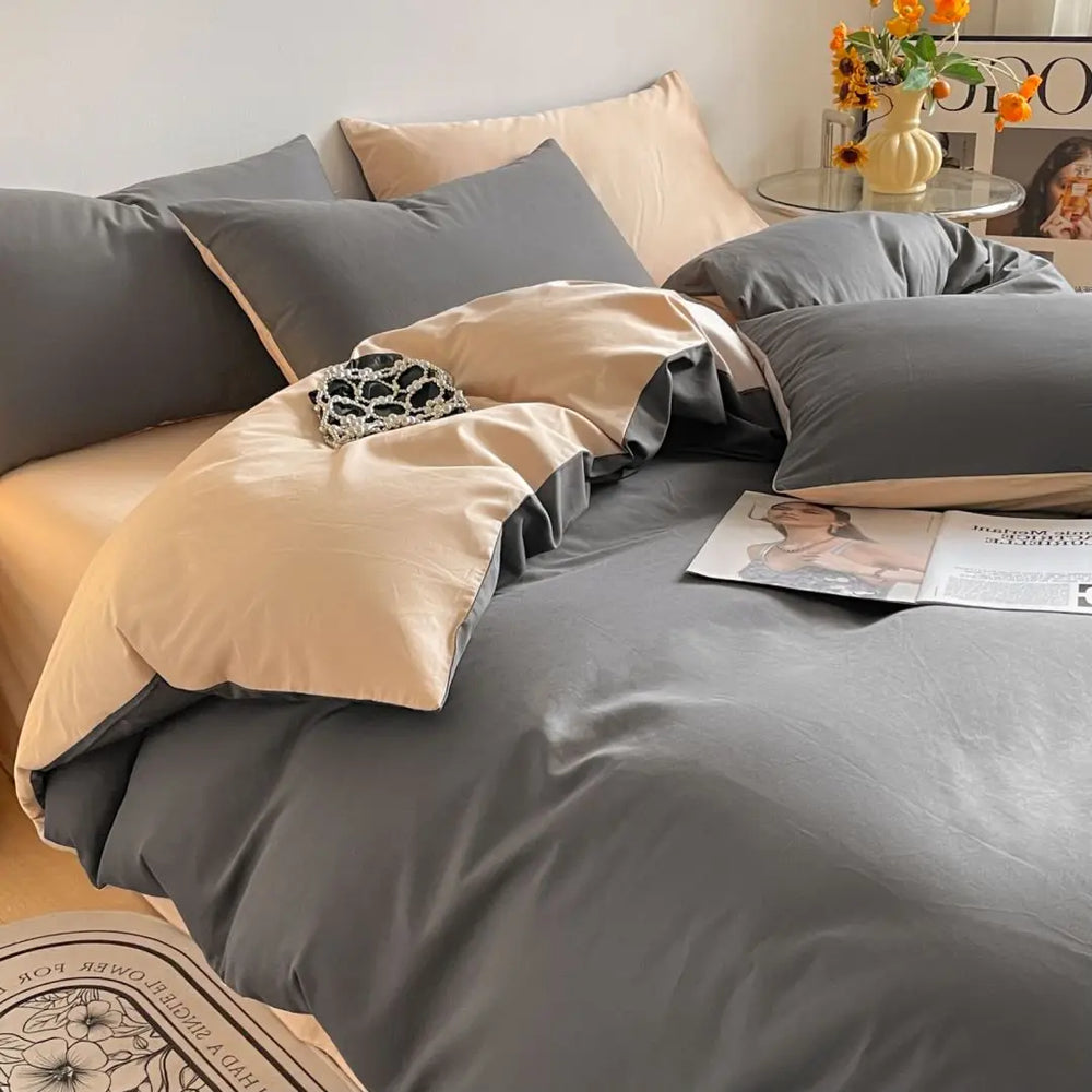 Calico 400TC Egyptian Cotton Duvet Cover Set - UK Double / Yellow