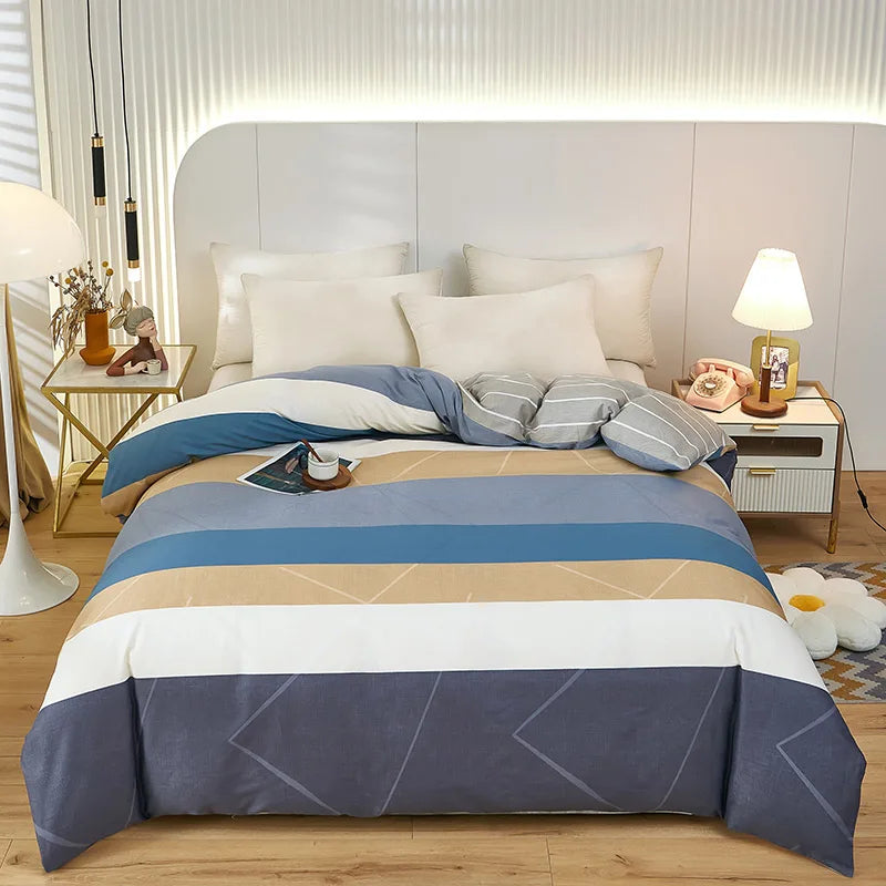 Camden 500TC Cotton Geometric Duvet Cover Set - Double / Aveline II