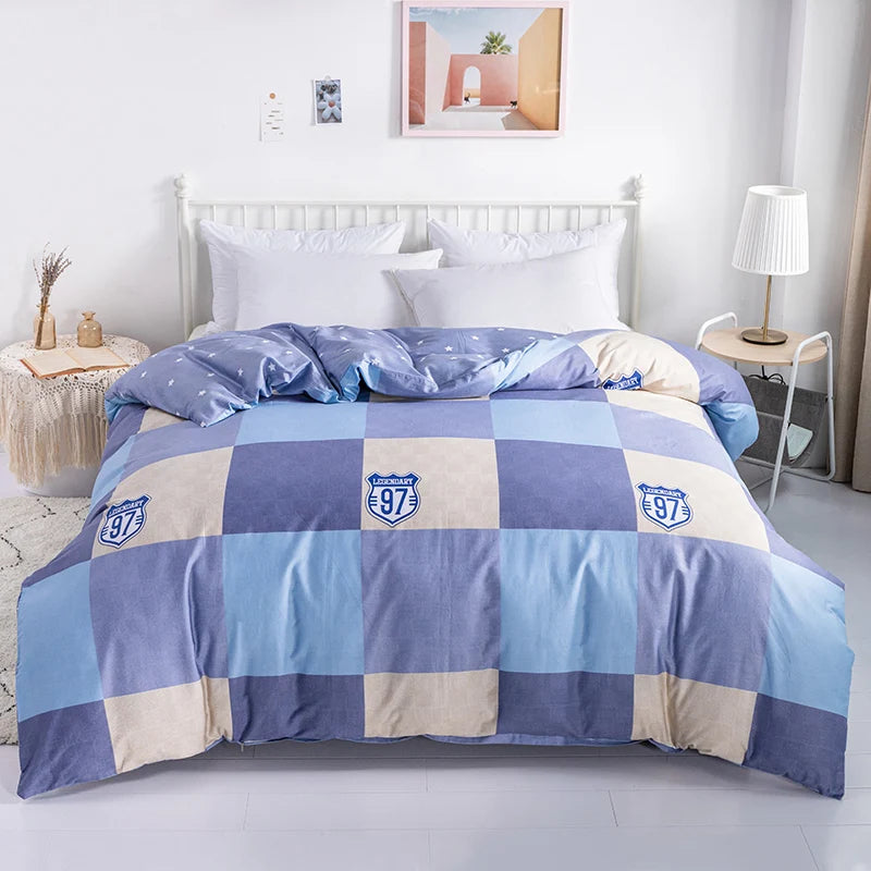 Camden 500TC Cotton Geometric Duvet Cover Set - Double / Claridge