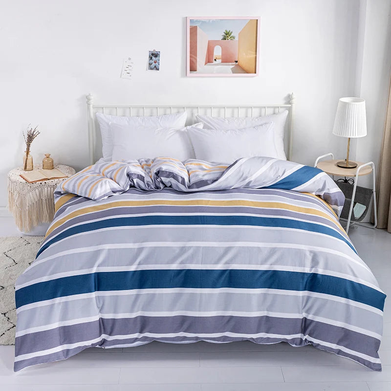 Camden 500TC Cotton Geometric Duvet Cover Set - Double / Florin