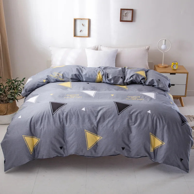 Camden 500TC Cotton Geometric Duvet Cover Set - Double / Marlow