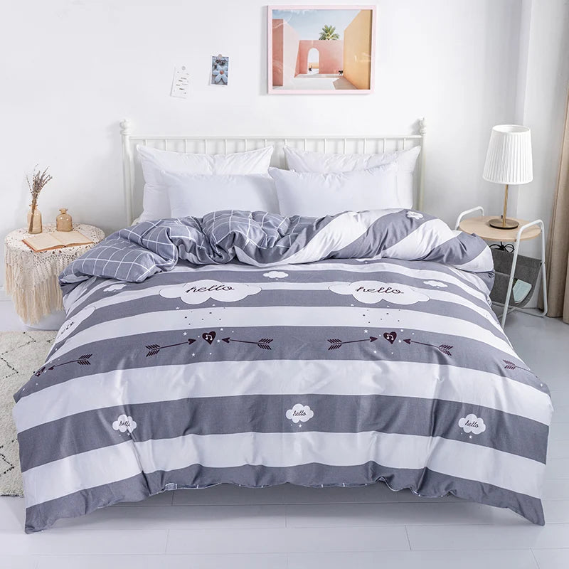 Camden 500TC Cotton Geometric Duvet Cover Set - Double / Roselle