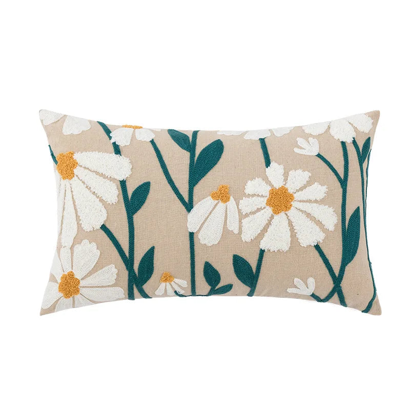 Camellia Chenille Botanical Cushion Cover - 45 x 45cm Cover Only / Florence / 12000038591318340