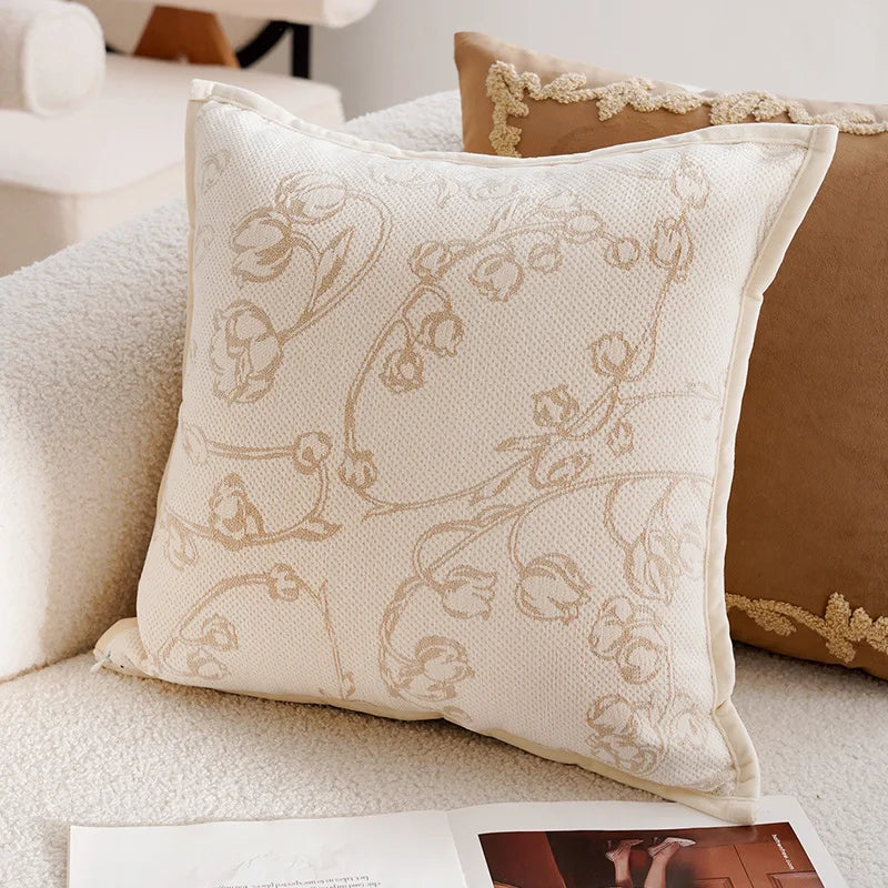Carrara Chenille Jacquard Cushion Cover - Claridge Rive / 45 x 45cm Cover Only