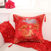 Celeste Chenille Embroidered Cushion Cover - 43 x 43cm Cover Only / Blue
