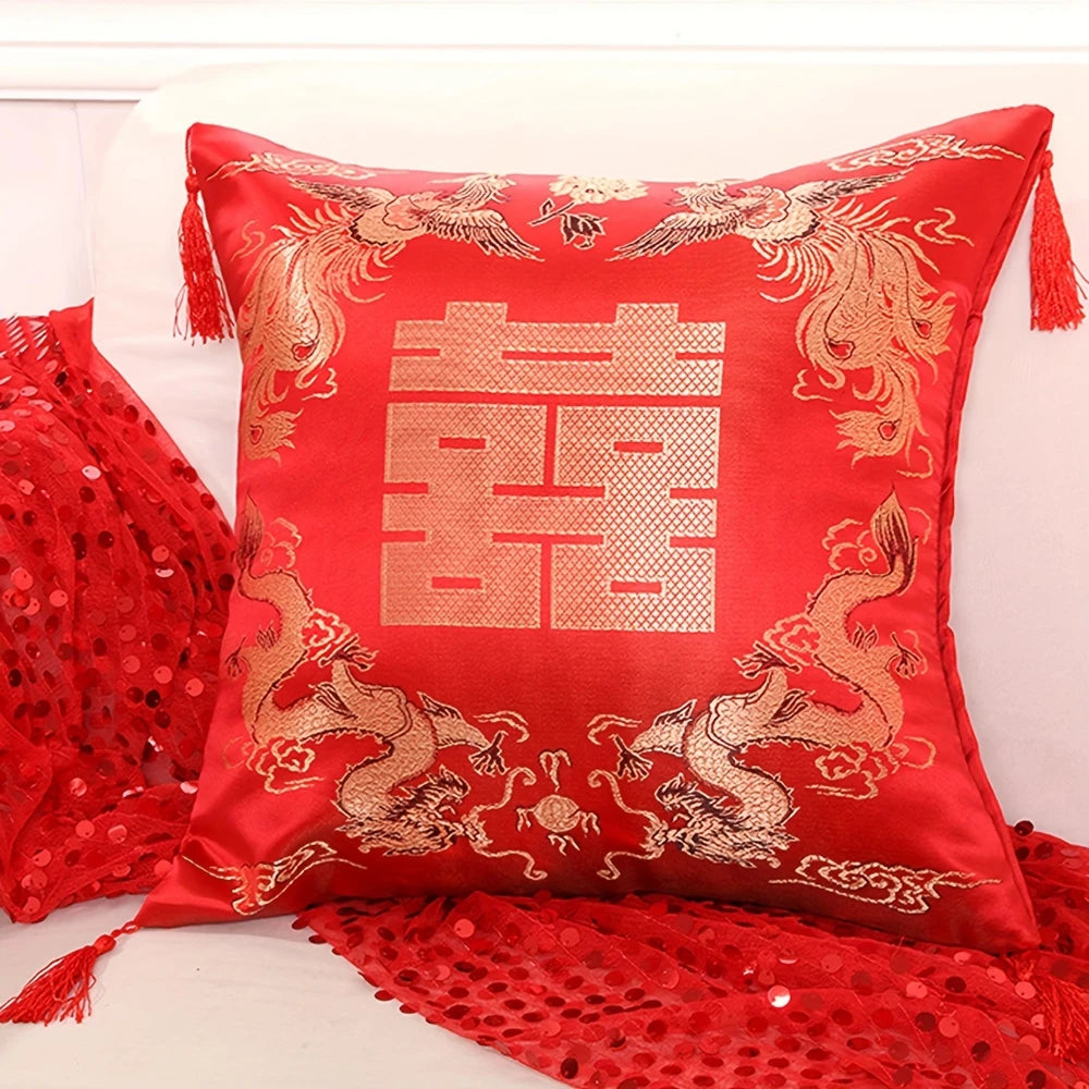 Celeste Chenille Embroidered Cushion Cover - 43 x 43cm Cover Only / Orlane