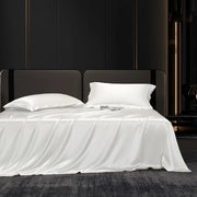 Champagne Luxe Satin Bedding Set - SuperKing / Flat Sheet / Blue