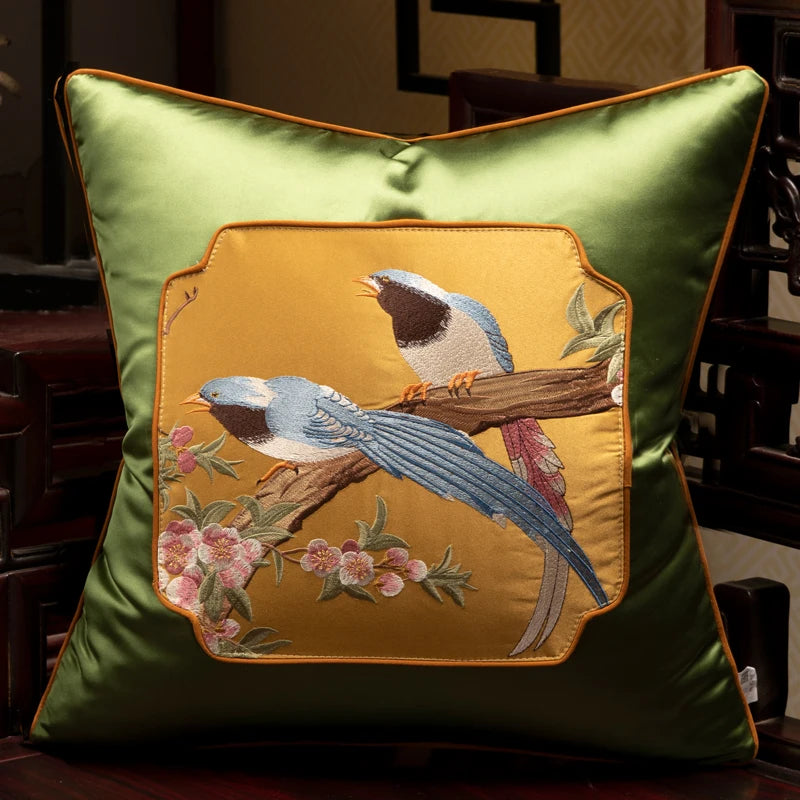 Claridge Chenille Embroidered Cushion Cover - 35 x 50cm Cover Only / Brown