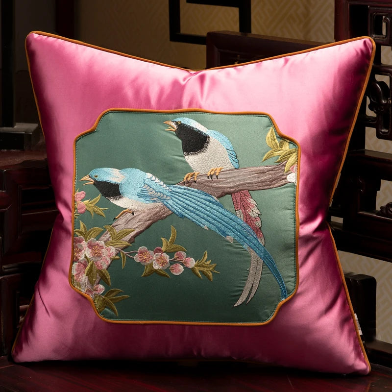 Claridge Chenille Embroidered Cushion Cover - 35 x 50cm Cover Only / Green