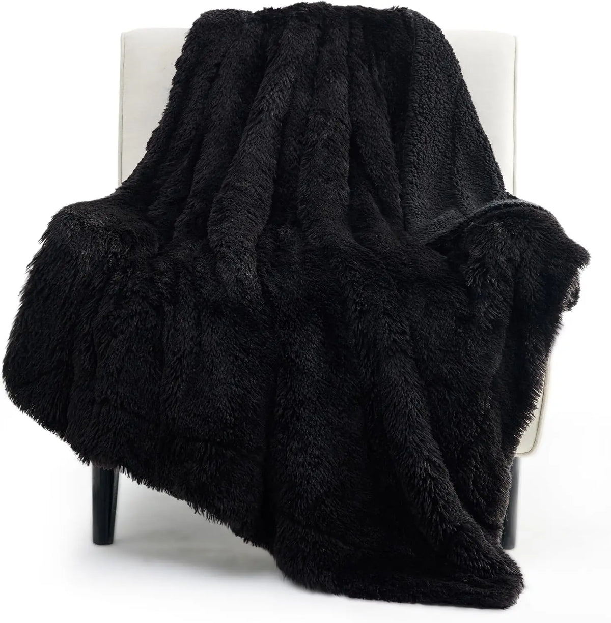 Cloudmere Faux Fur Throw - 100 x 150cm / Black