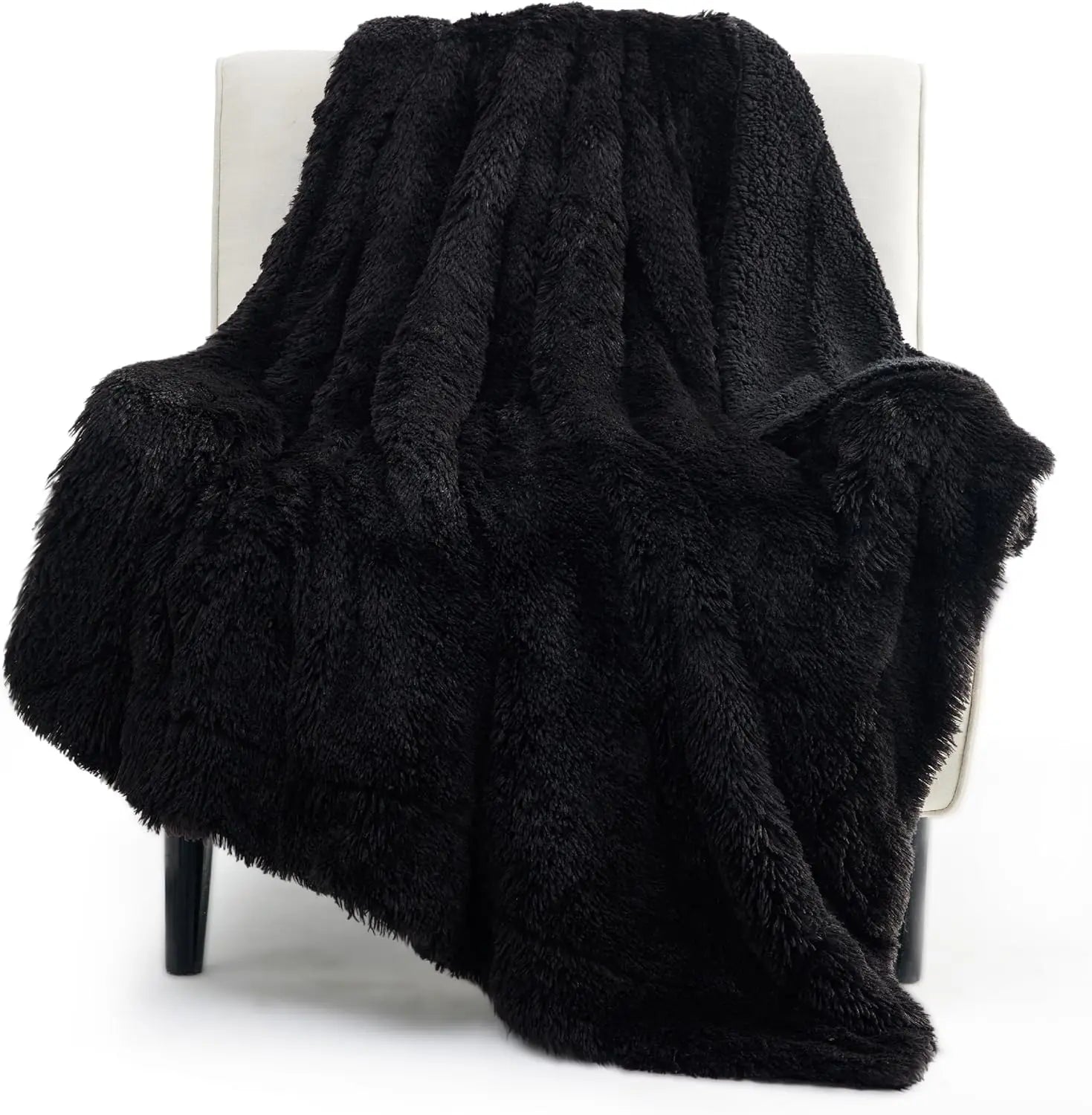 Cloudmere Faux Fur Throw - 100 x 150cm / Black