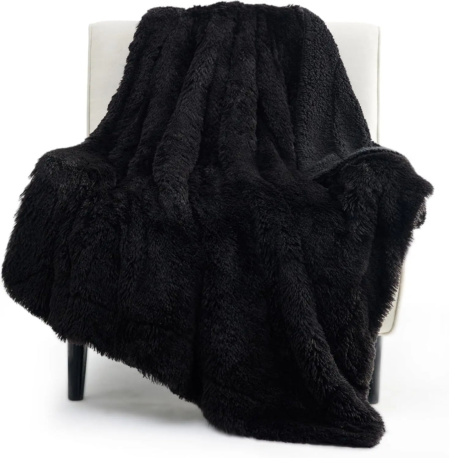 Cloudmere Faux Fur Throw - 100 x 150cm / Black