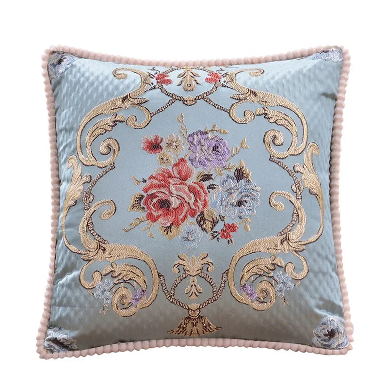 Clover Chenille Botanical Cushion Cover - 48 x 48cm Cover Only / Elowen