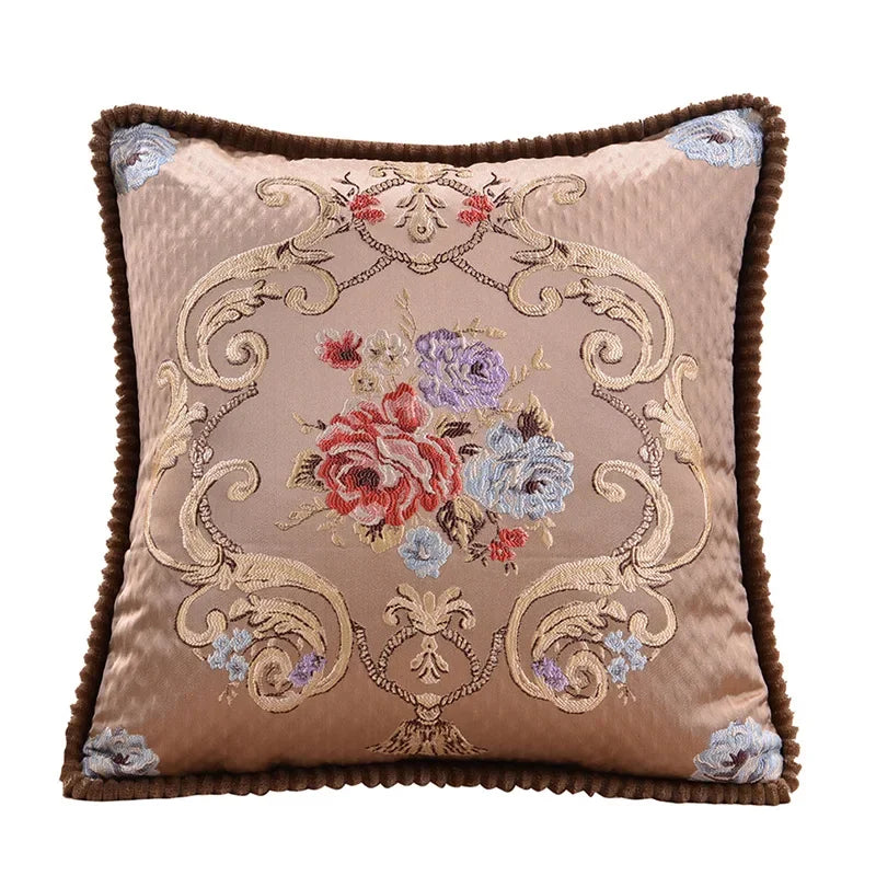 Clover Chenille Botanical Cushion Cover - 48 x 48cm Cover Only / Kensington Loom