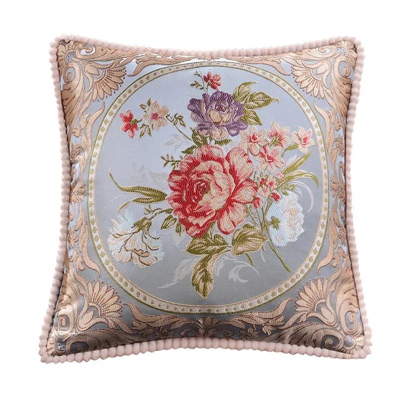 Clover Chenille Botanical Cushion Cover - 48 x 48cm Cover Only / Serevain Westbourne