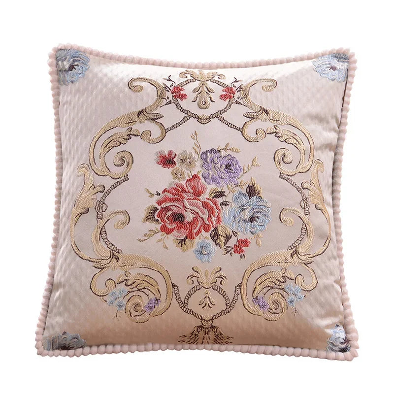 Clover Chenille Botanical Cushion Cover - 48 x 48cm Cover Only / Varcion Ciel