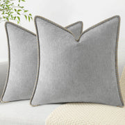 Como Chenille Jacquard Cushion Cover - 30 x 50cm Cover Only / Carrara