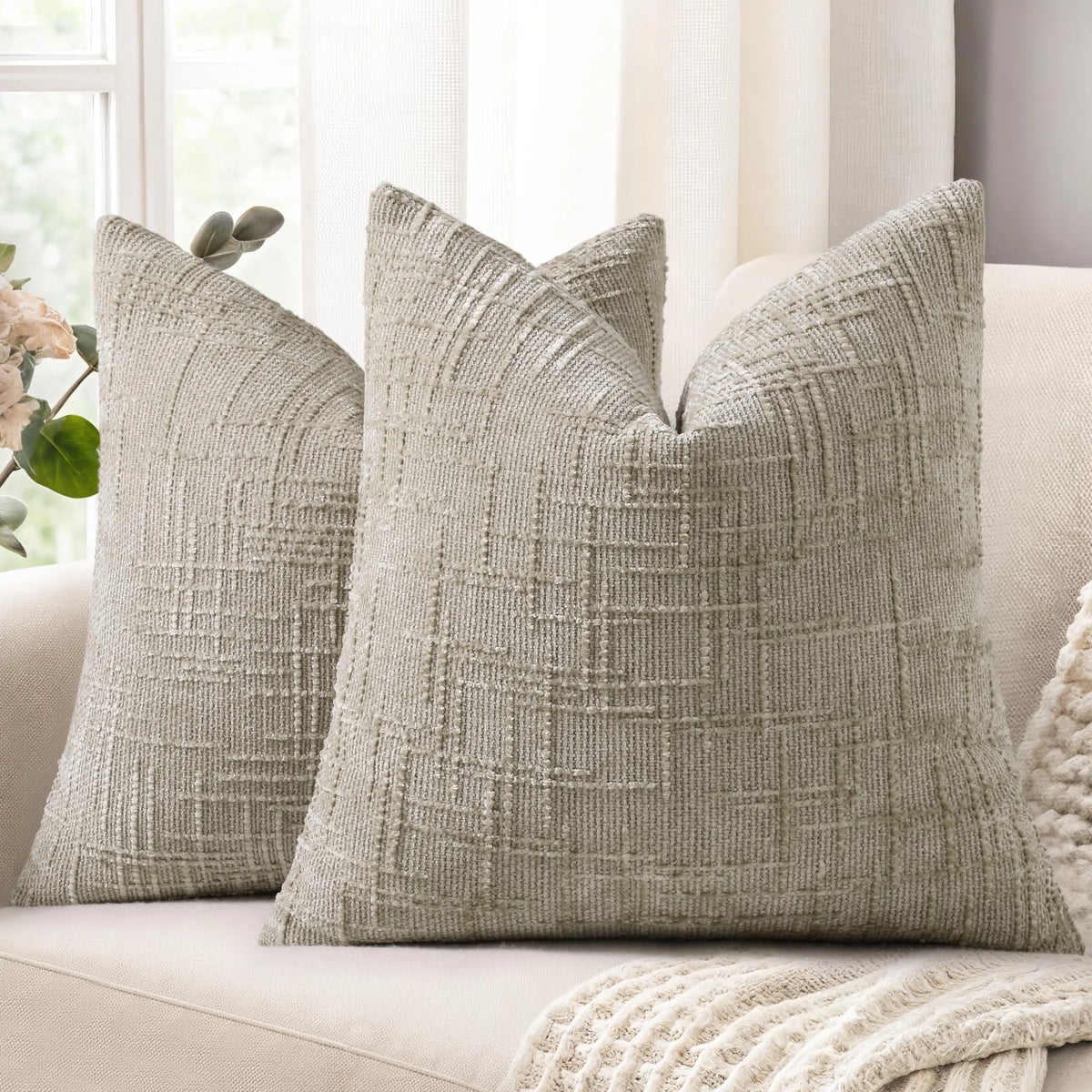 Como Chenille Jacquard Cushion Cover - 30 x 50cm Cover Only / Harbour Somerset