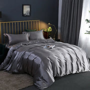 Contour Microfibre Duvet Cover Set - UK Single / Grey