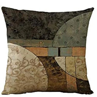 Cotswold Linen Geometric Cushion Cover - 40 x 40cm Cover Only / Lucerne Luxe