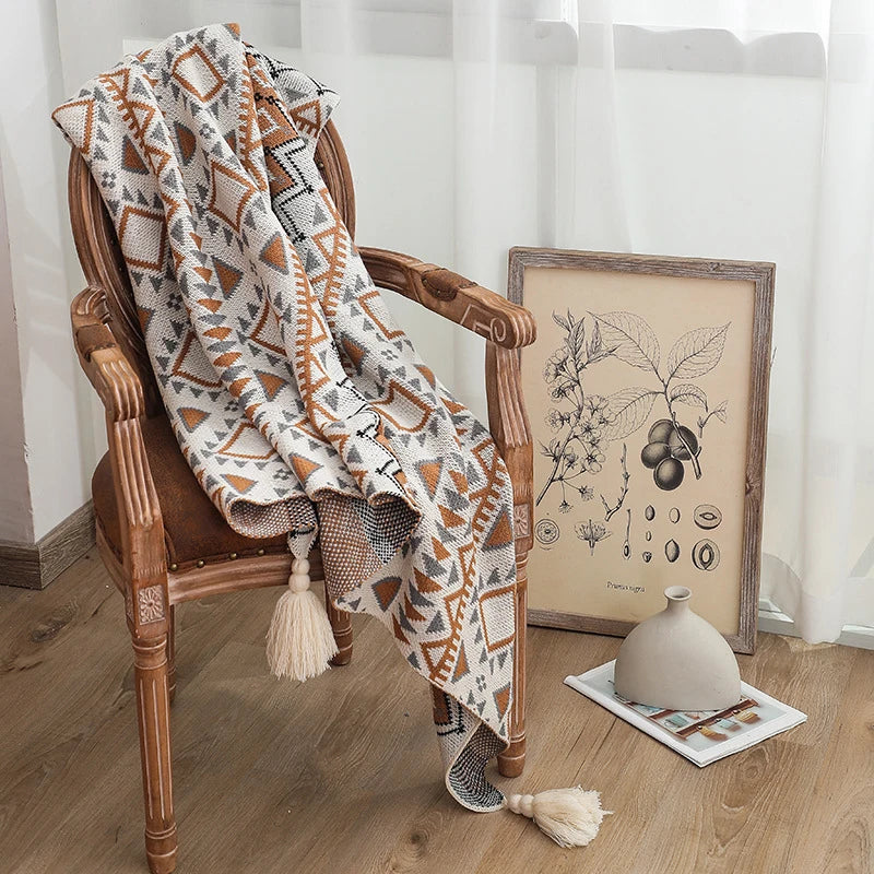 Cove Plush Fleece Tassel Throw - 130 x 170cm / Breton Aster