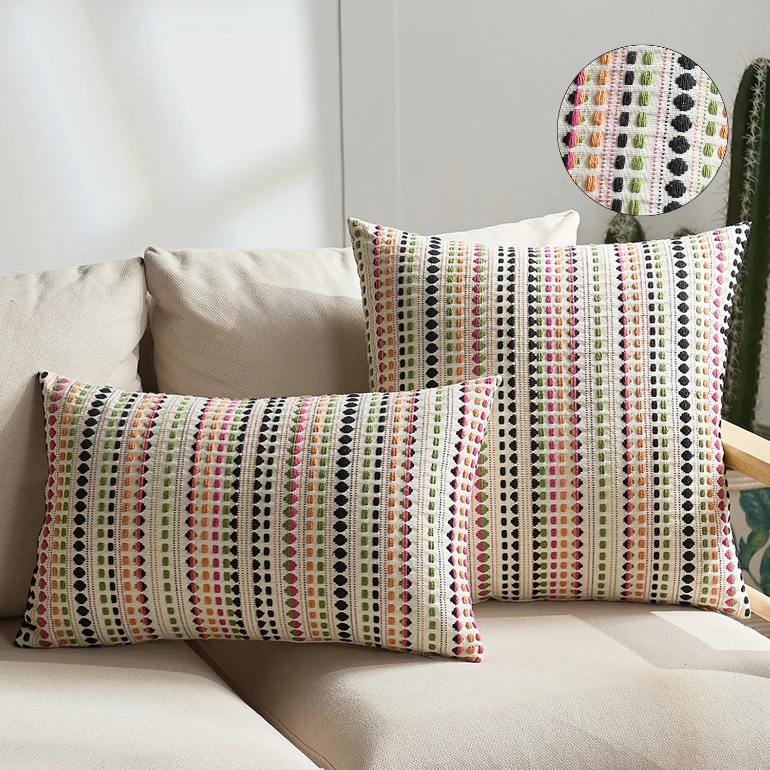 Dahlia Chenille Jacquard Cushion Cover - 30 x 50cm / Mariner Rive