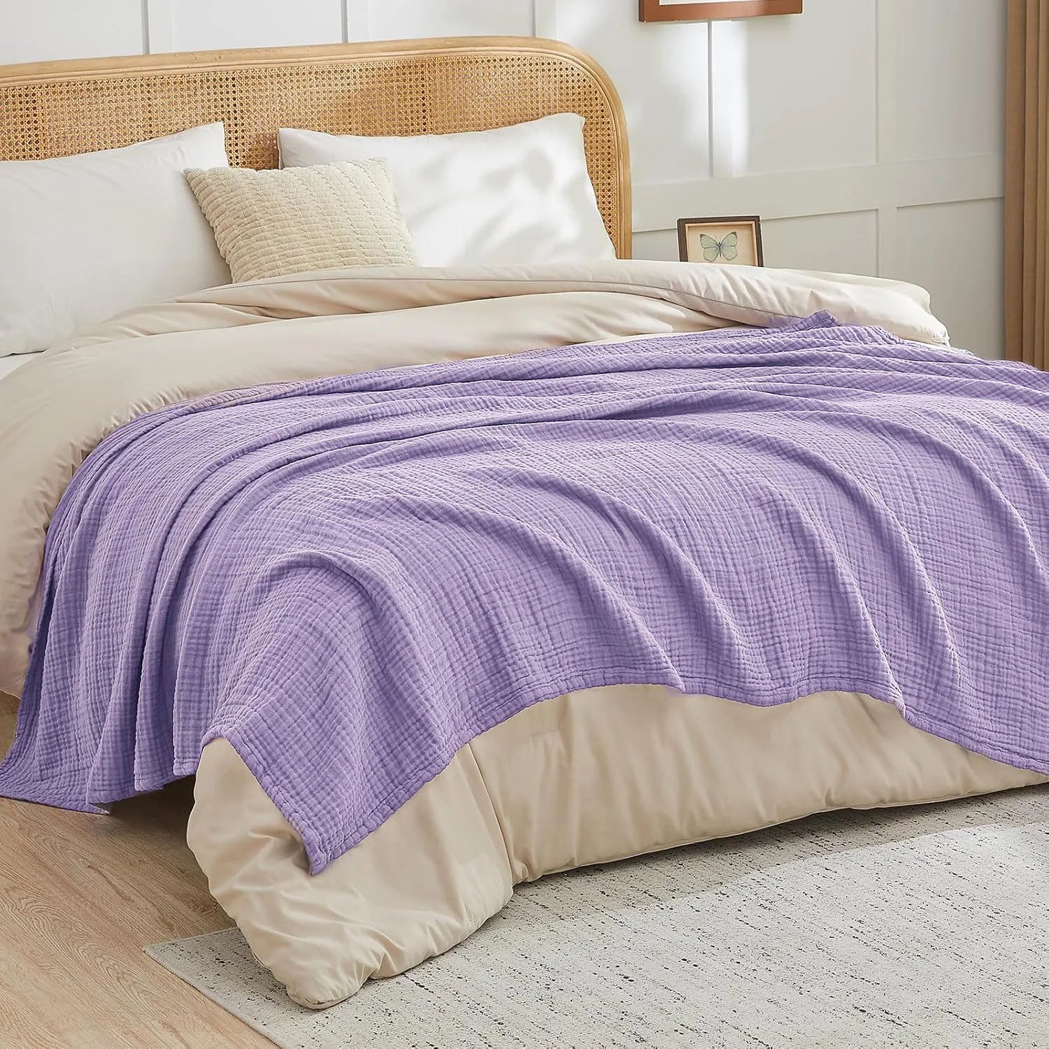 Dovetail Cotton Throw - 130 x 150cm / Purple