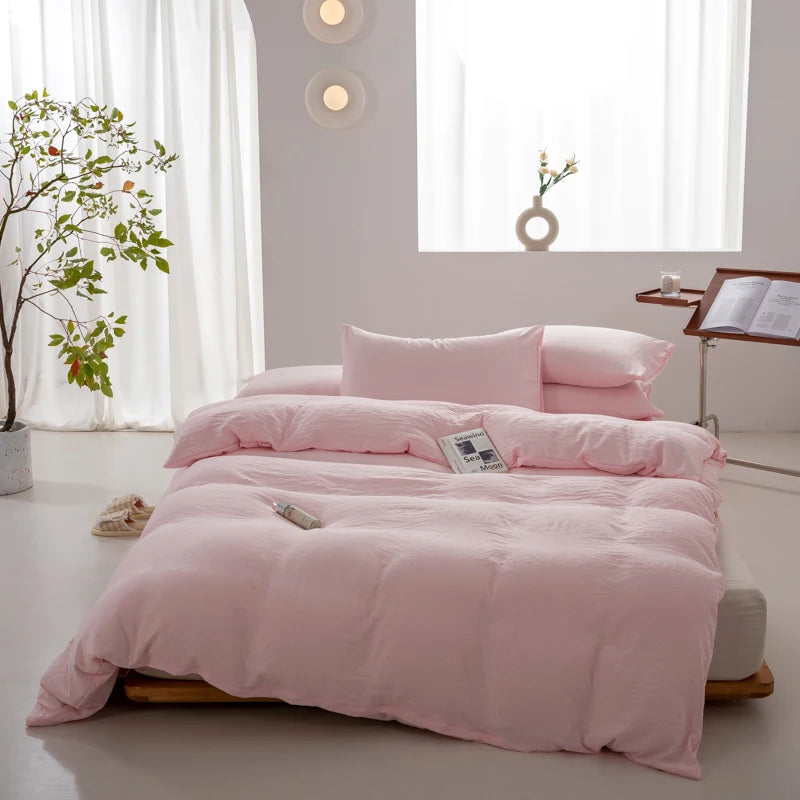 Eden Cotton Duvet Cover Set - UK Single / Clear