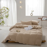 Eden Cotton Duvet Cover Set - UK Single / Khaki