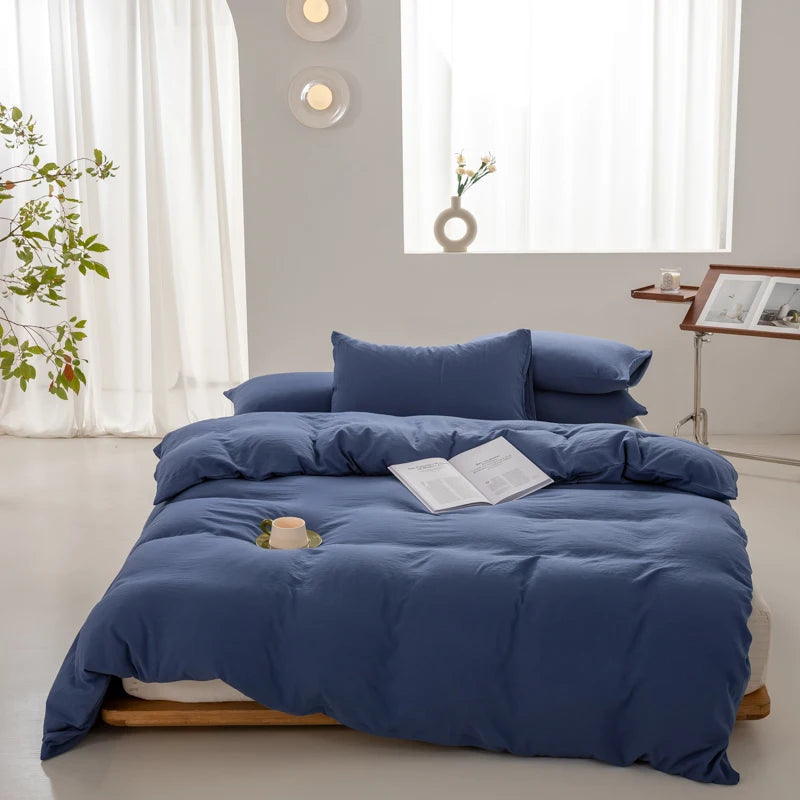 Eden Cotton Duvet Cover Set - UK Single / White