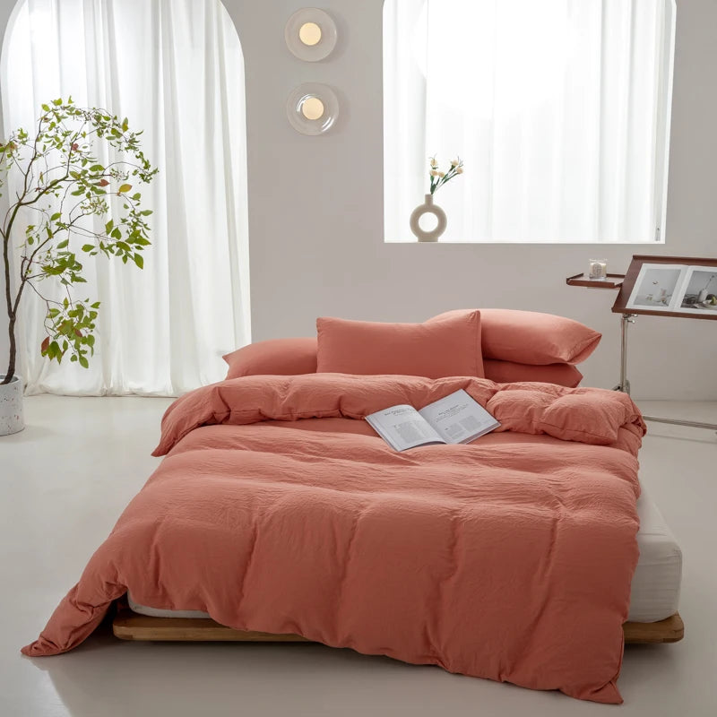Eden Cotton Duvet Cover Set - UK Single / Yellow
