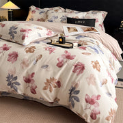 Elowen 600TC Egyptian Cotton Knit Duvet Cover Set - UK Double / Nocturne / Flat Sheet Style