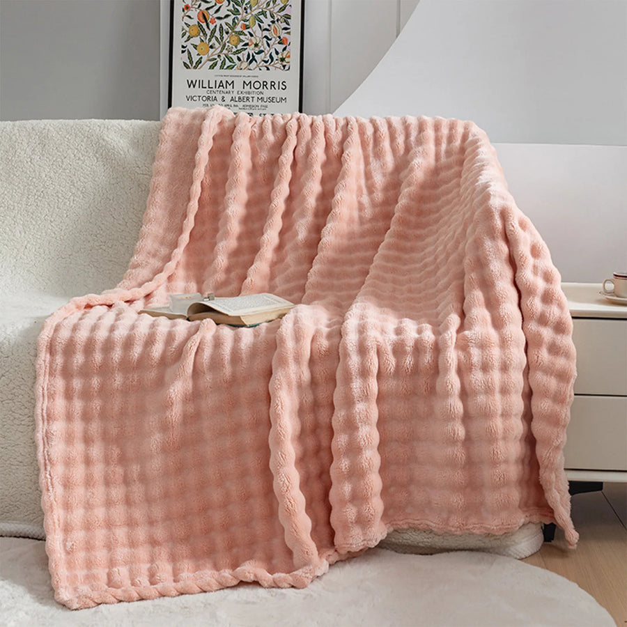 Everley Faux Fur Throw - 100 x 150cm / Pink