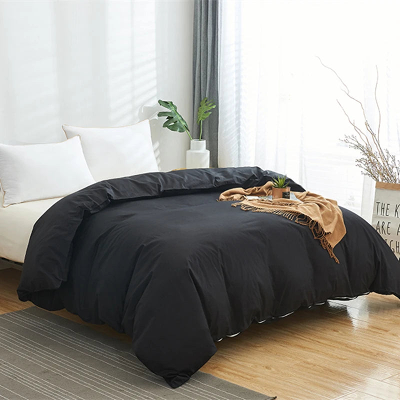 Finch 500TC Cotton Duvet Cover Set - UK Double / Black