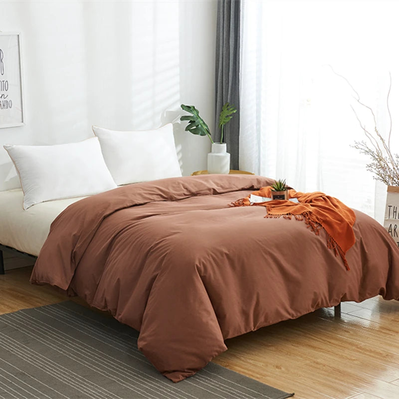 Finch 500TC Cotton Duvet Cover Set - UK Double / Brown