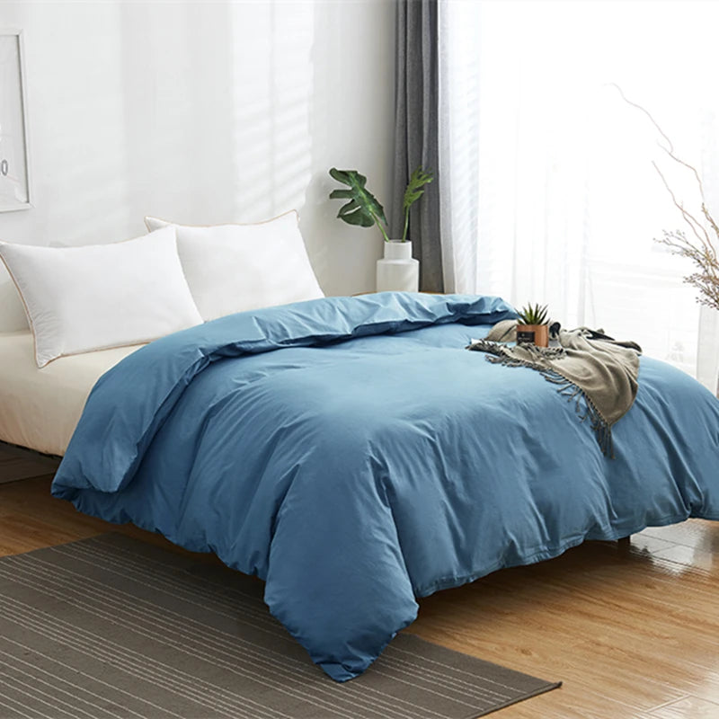 Finch 500TC Cotton Duvet Cover Set - UK Double / Deep Blue