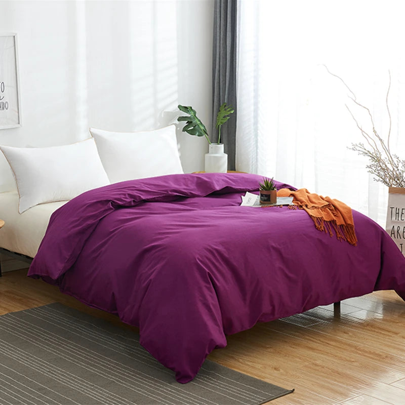 Finch 500TC Cotton Duvet Cover Set - UK Double / Deep Purple