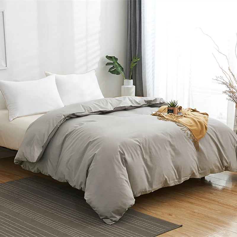 Finch 500TC Cotton Duvet Cover Set - UK Double / Light Grey