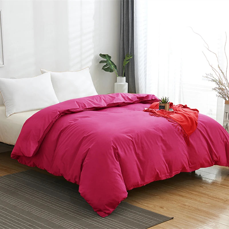 Finch 500TC Cotton Duvet Cover Set - UK Double / Rose Red