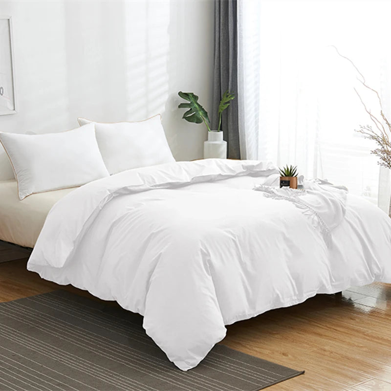 Finch 500TC Cotton Duvet Cover Set - UK Double / White