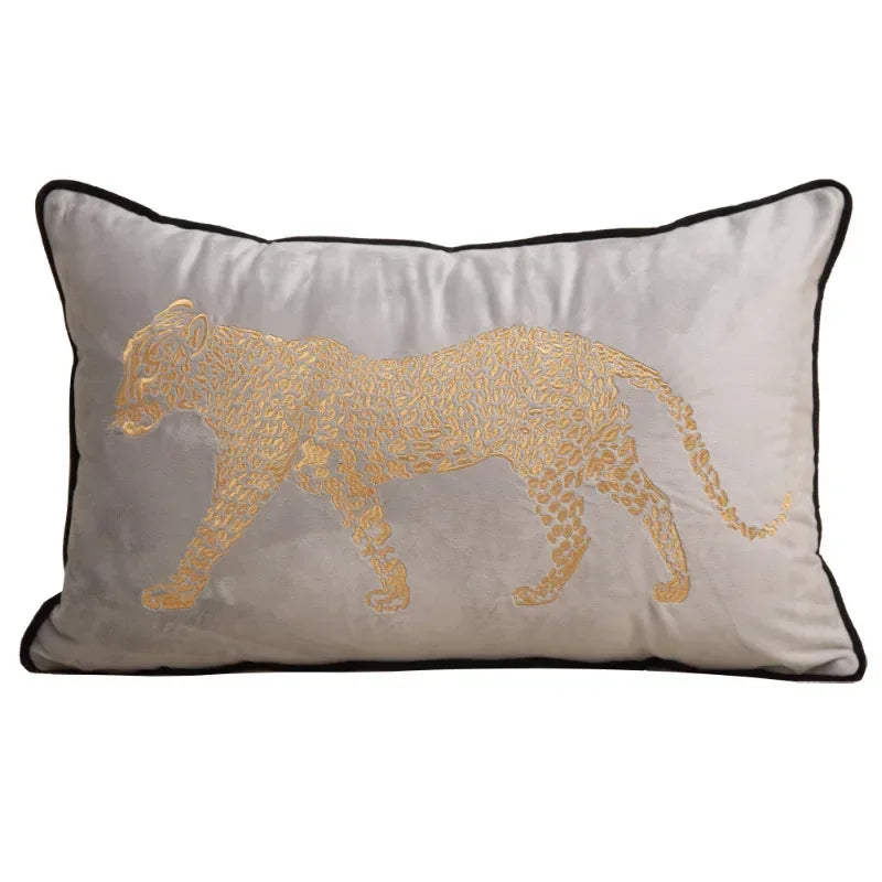 Florence Chenille Embroidered Cushion Cover - Brown