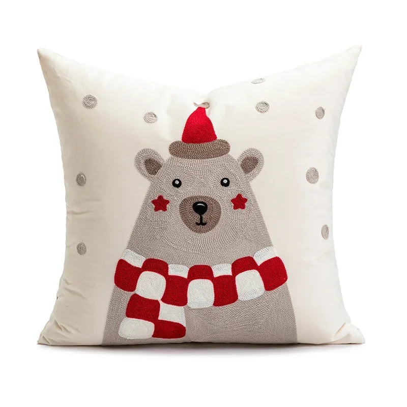 Florence Velvet Embroidered Cushion Cover - 45 x 45cm Cover Only / Laurel Pavilion