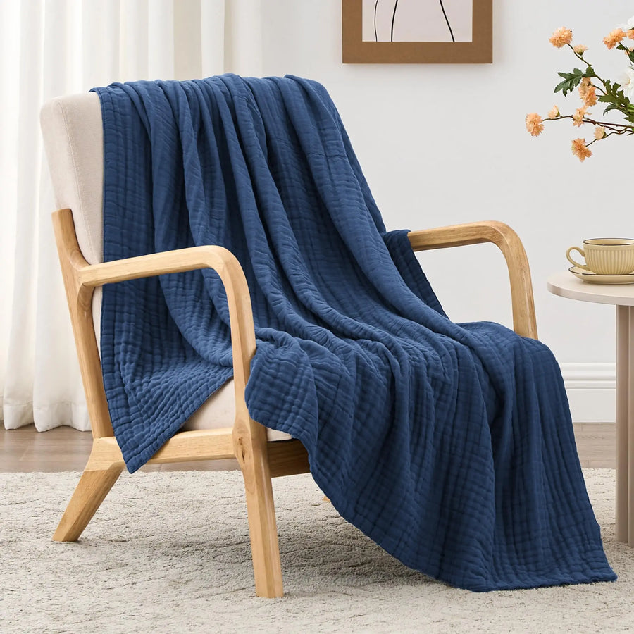 Hush Cotton Throw - 130 x 150cm / Dark Blue